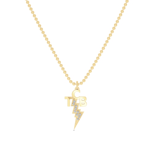 Elvis Presley Diamond "TCB" Lightning Bolt Pendant In 14K Yellow Gold