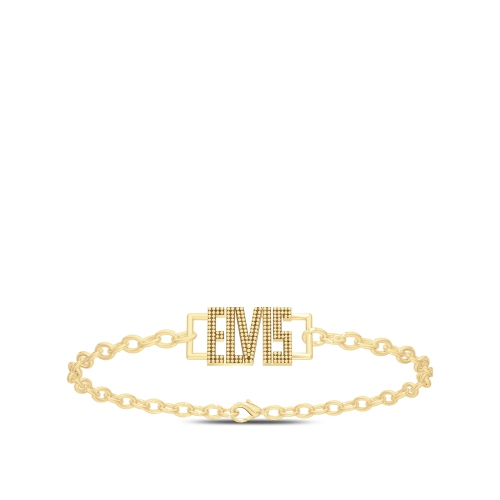 Elvis Presley Chain Link Name Bracelet In 14K Yellow Gold In Size:
