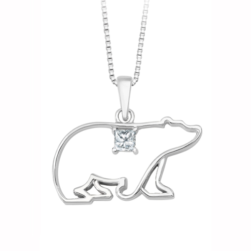 polar bear diamond necklace