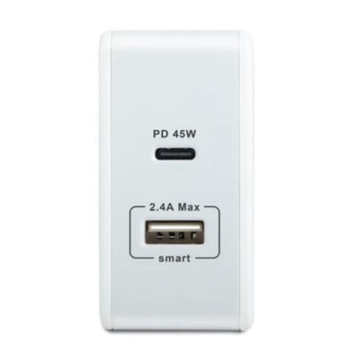 Rockstone PD45 Power Delivery Wall Charger with 2.4A USB port