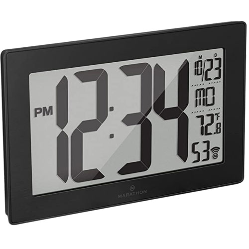 Marathon Atomic Digital Rectangular, Best Atomic Clock With Outdoor Temperature