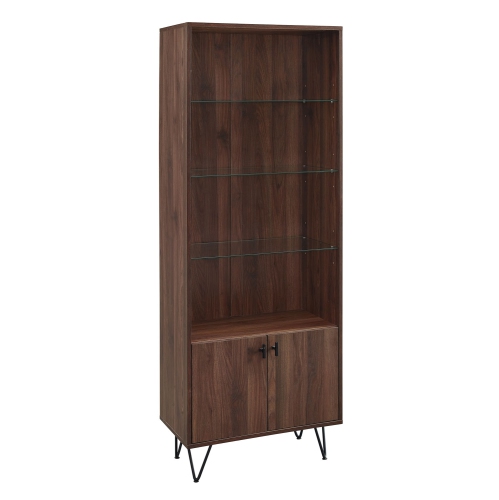 Offex 68" Mid-Century Modern Storage Cabinet - Dark Walnut
