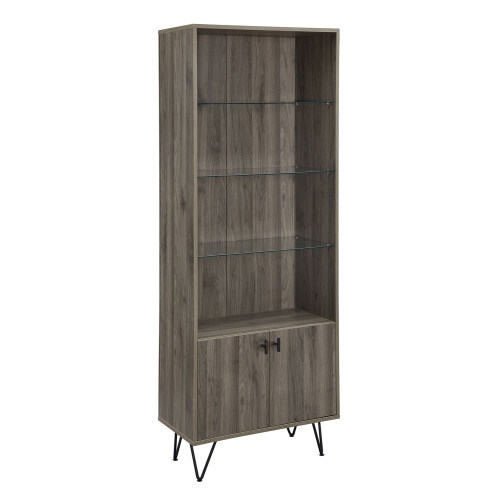 Offex 68" Mid-Century Modern Storage Cabinet - Slate Grey