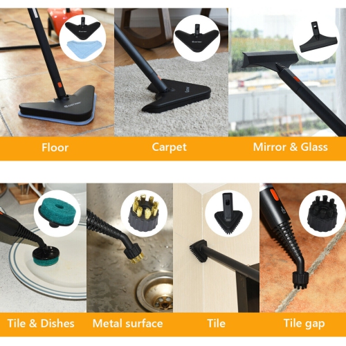 Costway 1500W Heavy Duty Steam Cleaner Mop Multi-Purpose Steam Cleaning 4.0 Bar 1.5L