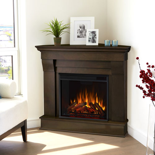 Real Flame Chateau Corner Electric Fireplace 4700 Btu Dark