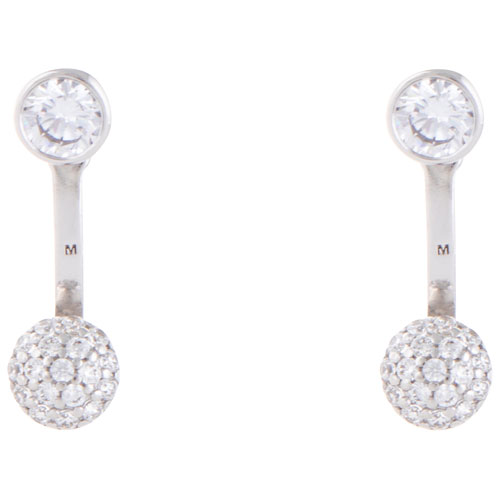 Le Reve Cubic Zirconia Two-In-One Drop Earrings in Sterling Silver