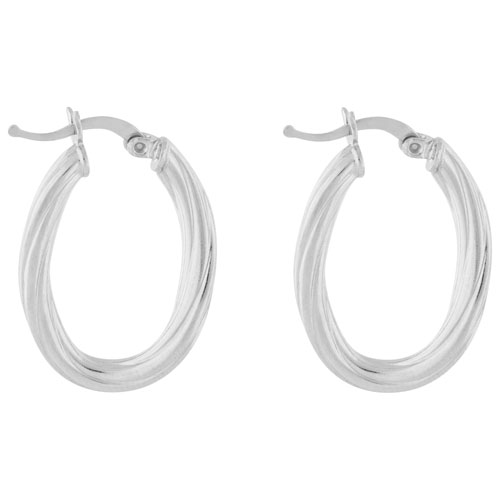 Le Reve Oval Hoop Earrings in Sterling Silver