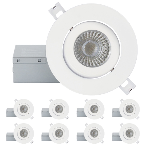 QPLUS 4 Inch Slim Gimbal Rotatable Recessed Ceiling LED Pot Light/Down Light - 4000K Cool White