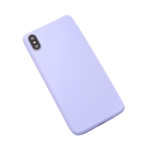 Silica Gel Solid Color Anti knock Plain Mobile Phone Cover Case For Apple iPhone X / iPhone XS - Purple