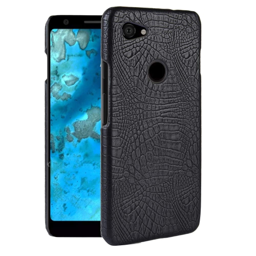 Crocodile Skin Pattern PU leather Protective Back TPU Phone Case Cover For Google Pixel 3a - Black
