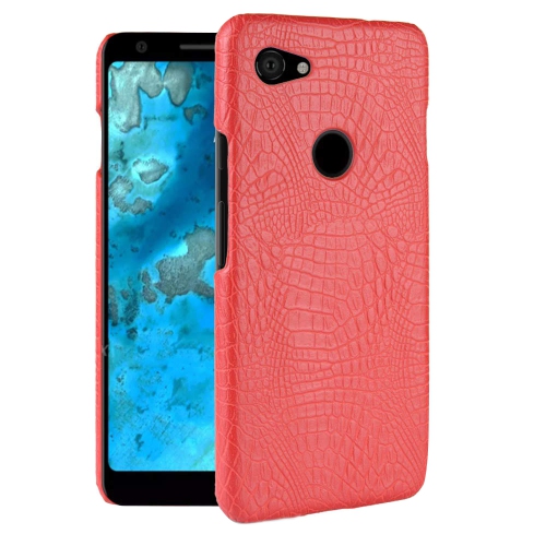 Crocodile Skin Pattern PU leather Protective Back TPU Phone Case Cover For Google Pixel 3a - Red