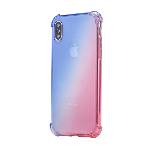 Gradient Colors Airbag Anti Shock Soft Clear Phone Cover Case For Apple iPhone XS Max - Blue/Pink