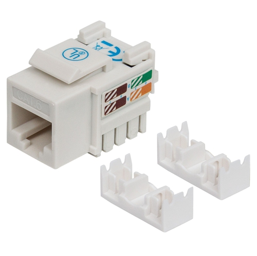 Image 1 of 4.. Intellinet Cat6 Keystone Jack - White