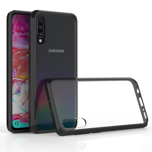 PANDACO Acrylic Black Hard Clear Case for Samsung Galaxy A50