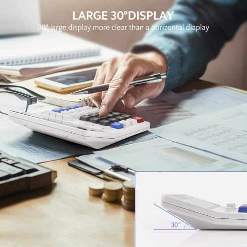 Function Scientific Electronics – calculatrices de bureau, solaire et batterie double alimentation, grand écran ACL à 12 chiffres et grand bouton