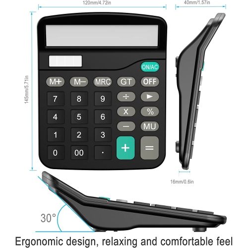 Calculatrice de bureau à fonction standard, noir
