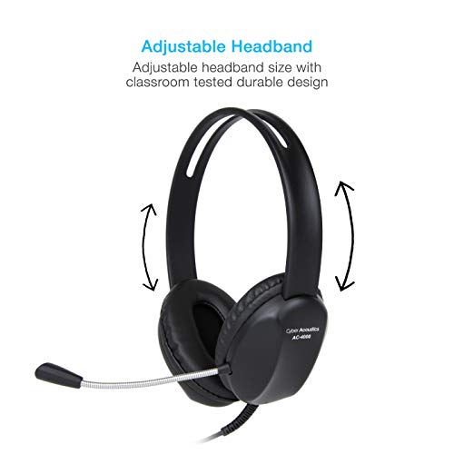Cyber Acoustics 3.5mm Stereo Headset with Headphones and Noise Cancelling Microphone for PCs, Tablets, and Cell Phones