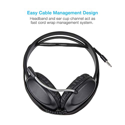 Cyber Acoustics 3.5mm Stereo Headset with Headphones and Noise Cancelling Microphone for PCs, Tablets, and Cell Phones