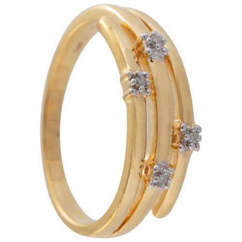 Le Reve Collection Wrap Diamond 0.02ctw Ring in Gold Plated Sterling Silver - Size 5
