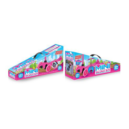 Rugged Racer Mini Scooter with Adjustable Height and LED Wheels, Pink