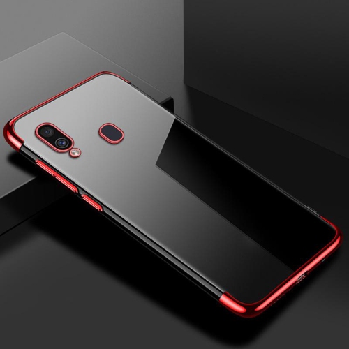 PANDACO Red Trim Clear Case for Samsung Galaxy A20