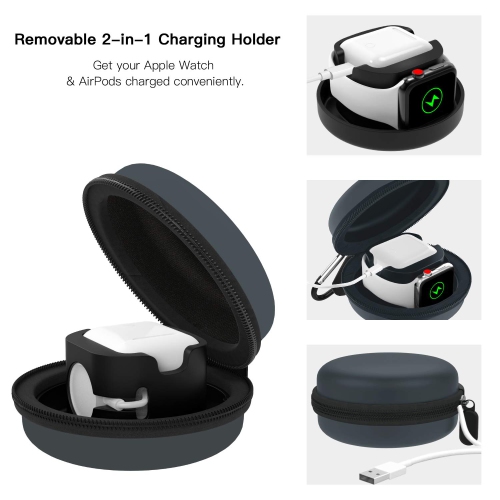 Protective Storage Box Compatible with Apple Watch Series 4/3/2/1, Airpods 2 & 1 Charging Case Station Dock