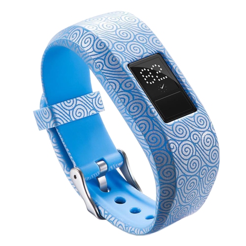 StrapsCo Silicone Rubber Watch Band Strap Compatible with Garmin Vivofit JR Blue Swirls Best Buy Canada