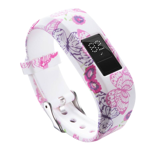 StrapsCo Silicone Rubber Watch Band Strap Compatible with Garmin Vivofit JR - Butterflies