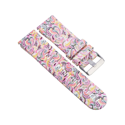 StrapsCo QuickFit 22 Silicone Rubber Watch Band Strap Compatible with Garmin Fenix 5 & Forerunner 935 & Instinct - Paisley