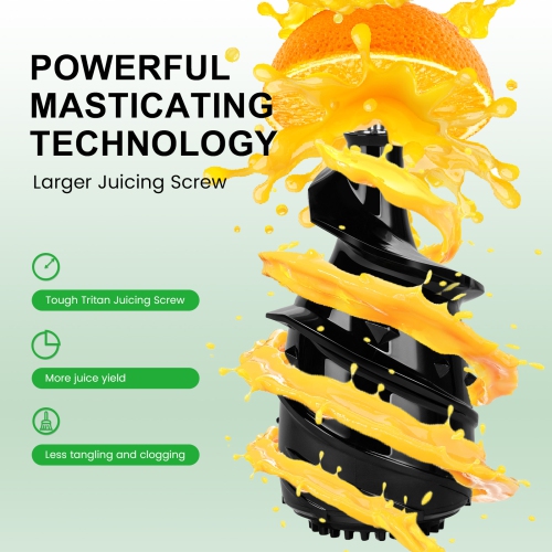 Ventray Masticating Juicer - Slow Cold Press Juice Maker - Black