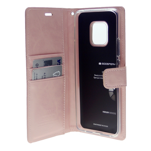 TopSave [Final Sale!] Goospery Bluemoon Card Holder With Magnetic Clip Leather Folio Wallet Flip Case For Huawei Mate 20 Pro, Rose Gold