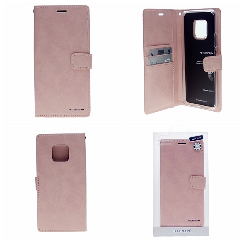 TopSave [Final Sale!] Goospery Bluemoon Card Holder With Magnetic Clip Leather Folio Wallet Flip Case For Huawei Mate 20 Pro, Rose Gold