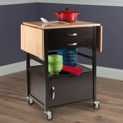 Bellini Transitional Mobile Kitchen Cart - Coffee