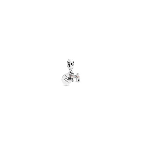 PANDORA  Heart Binoculars Pendant Charm In Multicolor