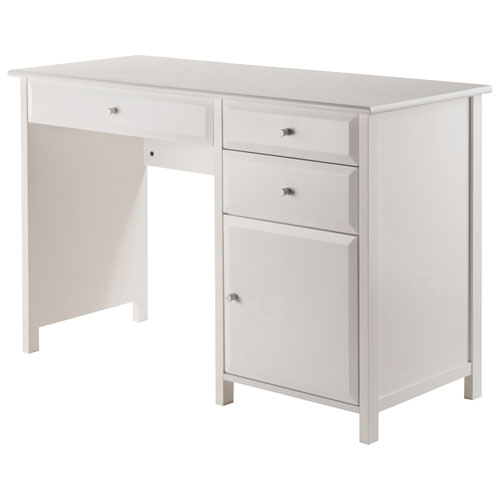 Delta Computer Desk with File Cabinet & Printer Table - White