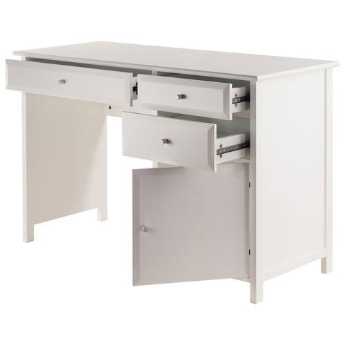 Delta Computer Desk with File Cabinet & Printer Table - White