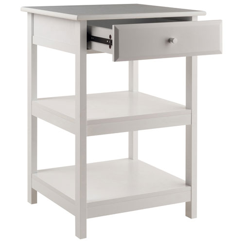 Delta Computer Desk with File Cabinet & Printer Table - White
