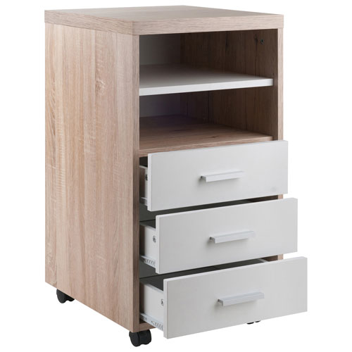 Kenner 3-Piece Modular Tabletop, 1-Drawer Cabinet & 3-Drawer Cabinet Set - White