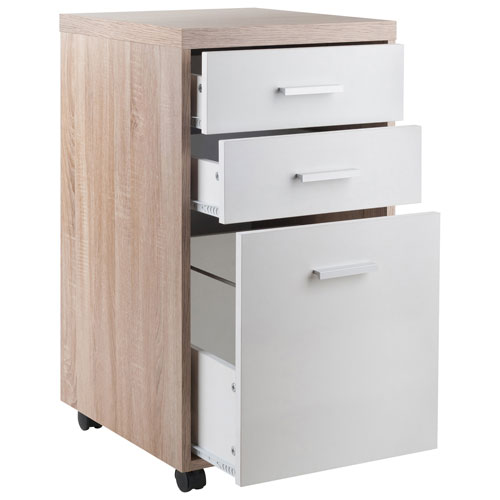 Kenner 3-Piece Modular Tabletop, 1-Drawer Cabinet & 5-Drawer Cabinet - White