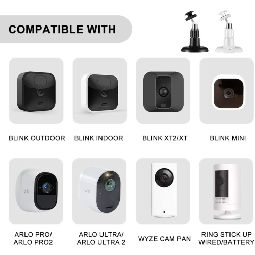 Support de caméra d'extérieur Blink, support mural ajustable 360 degrés pour caméra d'extérieur Blink et accessoires de système de caméra de