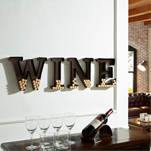 Danya B Metal Wall Mount Wine Letters Cork Holder Best Canada