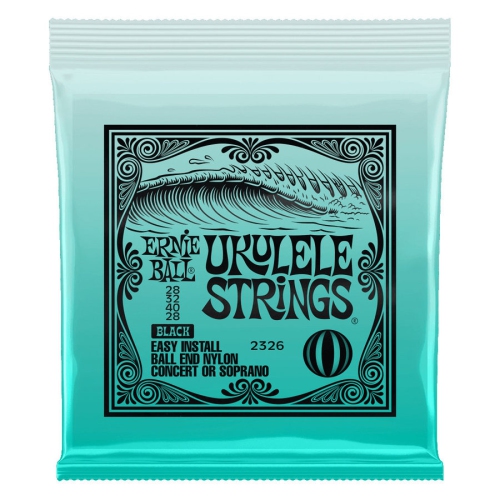Ernie Ball Nylon Ukulele Strings - Soprano or Concert, Black