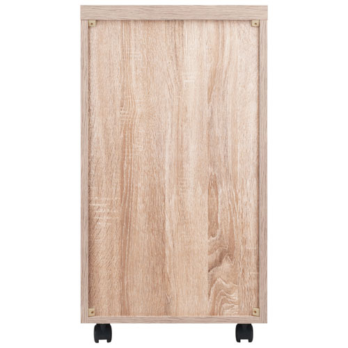 Kenner Mobile Vertical Storage Cabinet - Reclaimed Wood/White