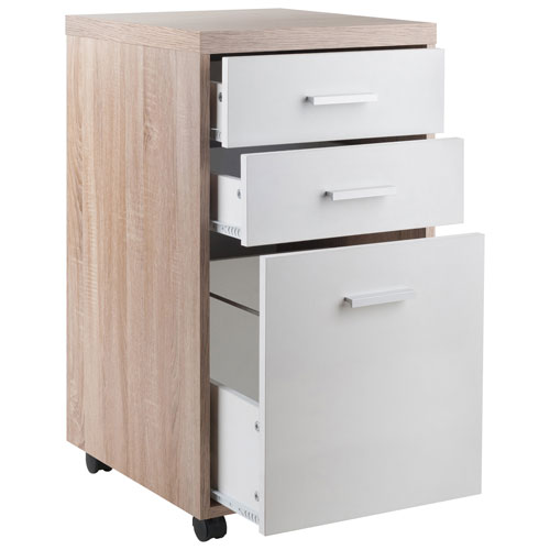 Kenner 3-Drawer Mobile Vertical File Cabinet - Reclaimed Wood/White