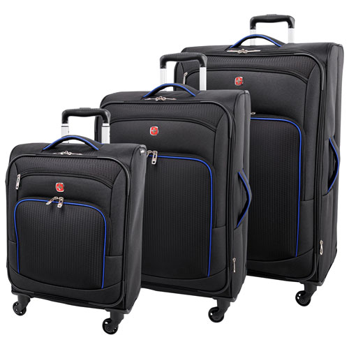 SWISSGEAR Orion 3-Piece Soft Side Expandable Luggage Set - Black/Blue