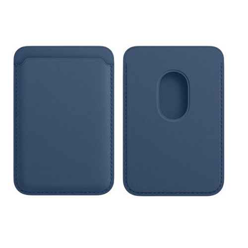 TopSave Magnetic Card Wallet, Simulate Premium Leather Phone Wallet for MagSafe Case; Up to 3-Card Holder, Navy Blue