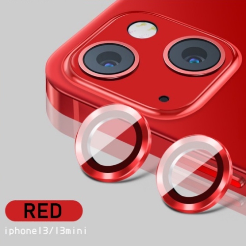 CC  Topsave [2 Individual] Camera Lens Protector Designed for Iphone 13/13 Mini, Tempe Glass Film, Aluminum Alloy Lens Protective Cover In Red