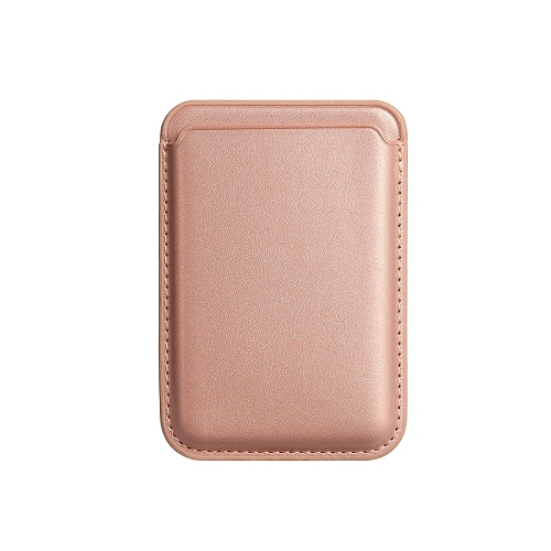 TopSave Magnetic Card Wallet, Simulate Premium Leather Phone Wallet for MagSafe Case; Up to 3-Card Holder, Rose Gold