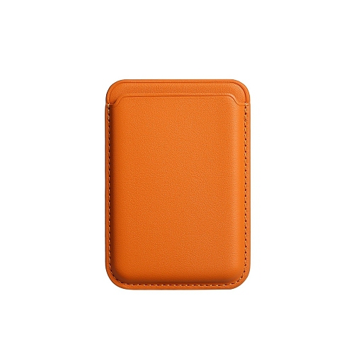 CC  Topsave Magnetic Card Wallet, Simulate Premium Leather Phone Wallet for Magsafe Case; Up to 3-Card Holder In Orange