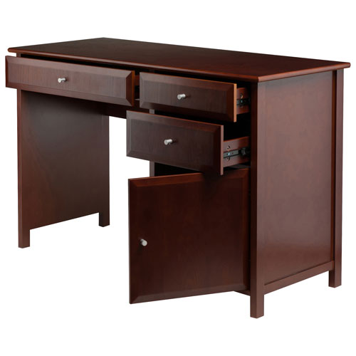 Delta Computer Desk with File Cabinet & Printer Table - Walnut